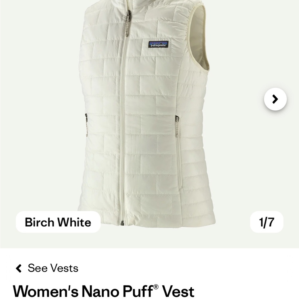 Medium Patagonia Women's Nano  Puff Vest - Off-White
